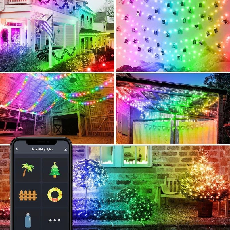 Ηλιακά διακοσμητικά φω'τα WiFi Bluetooth 5m 10m ζωηρόχρωμα φω'τα σφαιρών