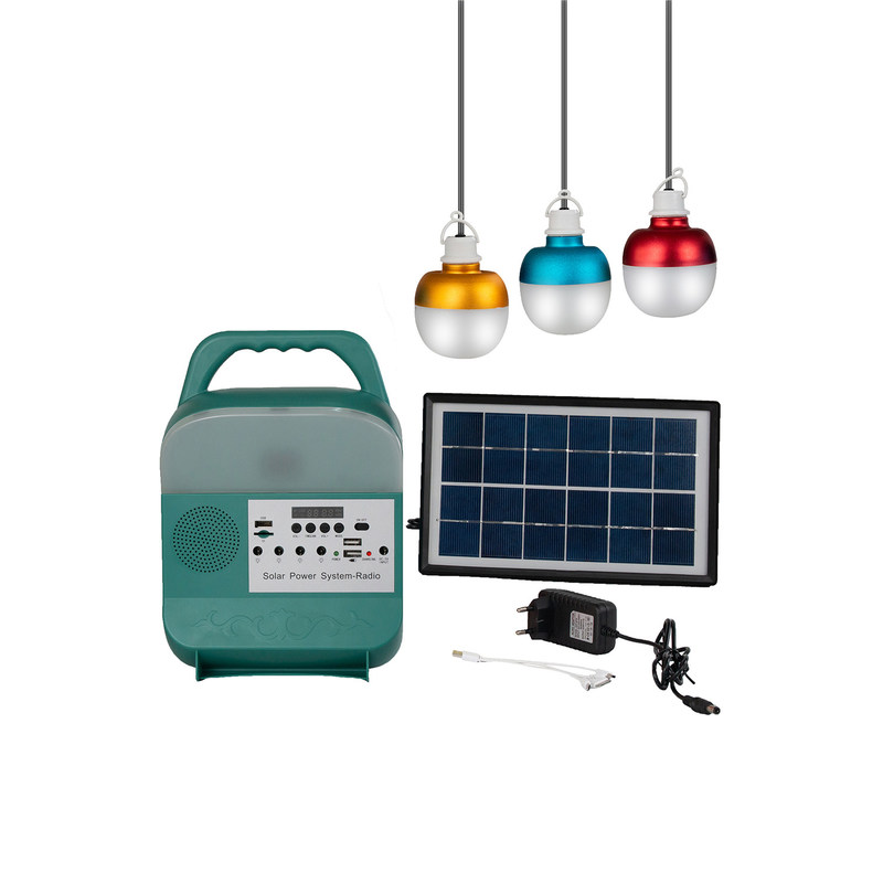 50000H 3 Lights Mini DC Solar Power System 3W 6V Solar Panel Lighting System