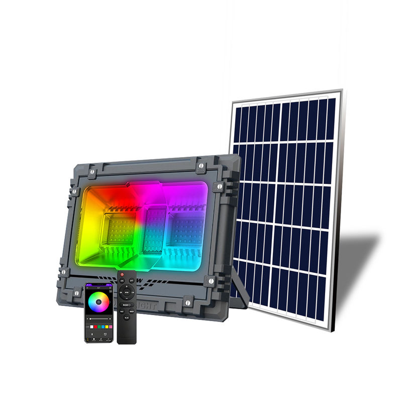 Super Bright Solar Street Light Ισχυρό RGB Solar Led Flood Light Εξωτερικός φωτισμός με τηλεχειριστήριο