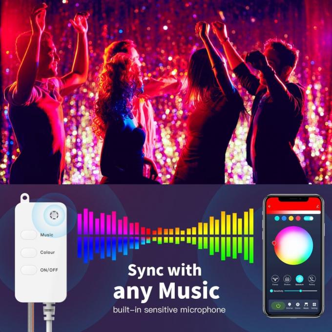 Φω'τα των μακρινών ζωηρόχρωμων σφαιρών USB Bluetooth WiFi οδηγήσεων φω'των διακοσμητικών