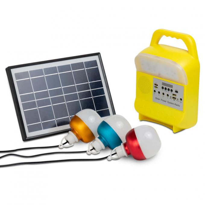 2021 New 5W Solar Generator System FM Radio USB TF Slot Solar Panel Light LED 3 Bulbs Outdoor Sre-685